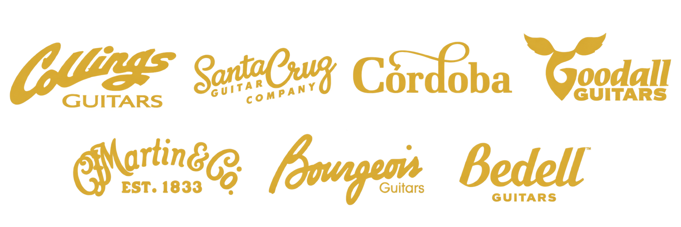 Collings, Santa Cruz, Cordoba, Goodall, Martin, Bourgeois and Bedell guitars